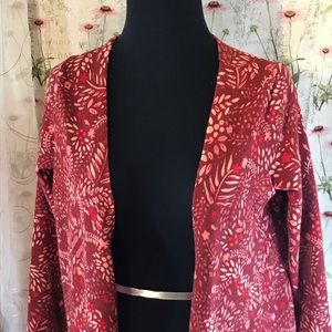 Lularoe Sarah Duster Red Pink Sweater Small Lula